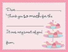 Come for Cupcakes Kids Fill-in Thank You Cards