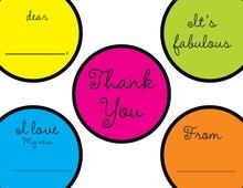 Large Polka Dots Kids Party Fill-in Thank You Cards