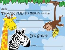 Zippity Zoo Kids Fill-in Thank You Cards
