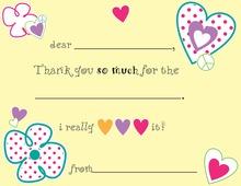 Lovely Loving Heart Ya Kids Fill-in Thank You Cards