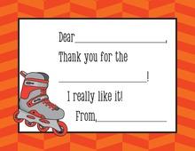 Roll Out Kids Orange Border Fill-in Thank You Cards