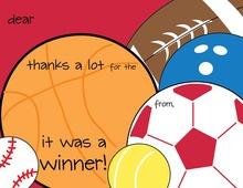 Sports Fan Kids Fill-in Thank You Cards