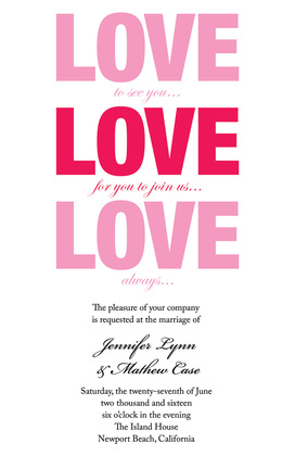 Triple LOVE Shower Invitations