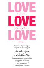 Love Love Love Bridal Shower Invitations