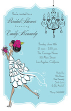 Vintage Classic Bride Blue Shower Invitations