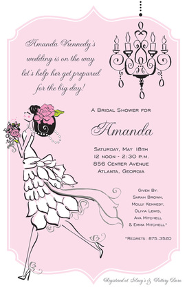 Vintage Classic Bride Blue Shower Invitations