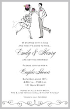 Velvet Lilies Square Blue Wedding Invitations