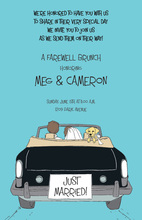 Sunset Car Just Married Invitations