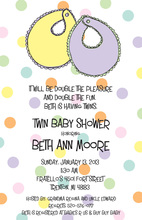 Classic Twin Bibs Baby Shower Invitations