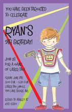 Lightsaber Space Battle Birthday Party Invitations