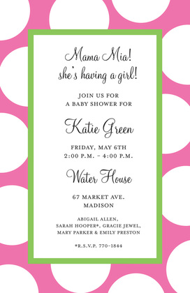 Large White Spots Red Invitations