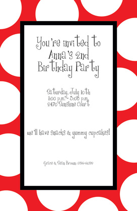 Think Blue Large Polka Dot Invitations