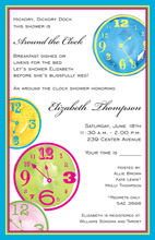 Modern Clocks Yellow Background Invitations