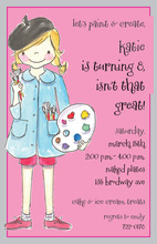 Talented Artist Girl Birthday Invitations