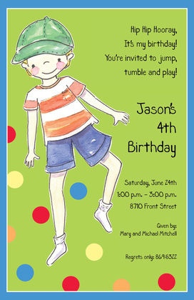 Jump Happy Similing Girl Invitations