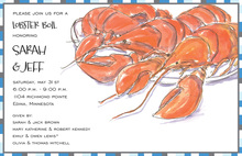 Watercolor Delicious Lobsters Invitation