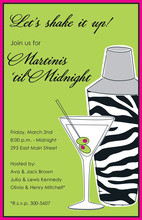 Monograms Olives Martinis Red Polka Dots Invitation