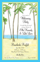 White Silhouette Palms Invitation