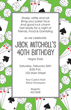 Gambling Style Party Invitations