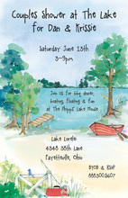 Traditional Boat Dock Watercolor Invitations