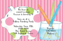 Paint Pig In Pink Invitations