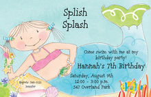 Pink Birthday Fish Invitations