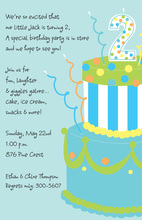 Boy Polka Dot 2 Cake Invitation