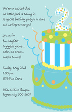 Boy Polka Dot 2 Cake Invitation