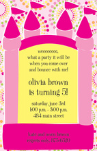 Bright Stripes Bounce House Birthday Party Invitations