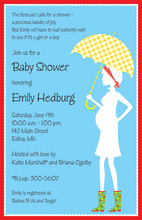 Blue Pregnancy Presents Invitation