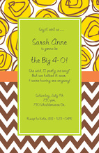 Decorated Brown Leaf Mix Invitations