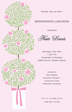Bright Pink Topiary Blooms Invitation