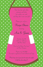 Green Apron on Coral Invitations