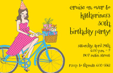 Girl Riding A Bike Invitation