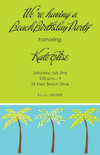 White Silhouette Palms Invitation