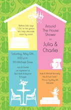 Around The House Illustration Bridal Shower Invitations