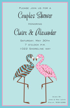 Trendy Posh Flamingos Invitation