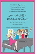 Cute Bride Girls In Piano Bar Invitations