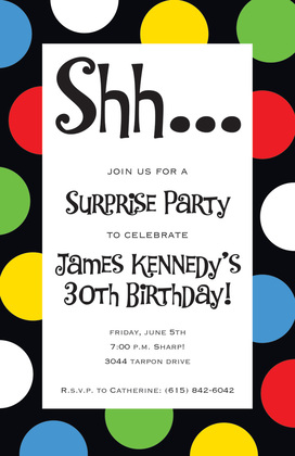 Spots Black Large Polka Dots Invitation