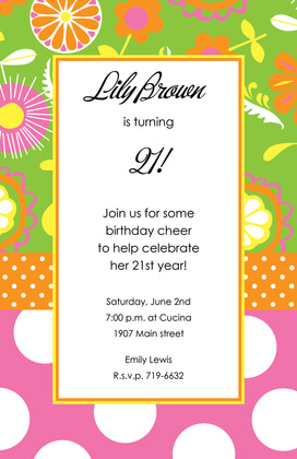 Mix Floral Polka Dots Invitation