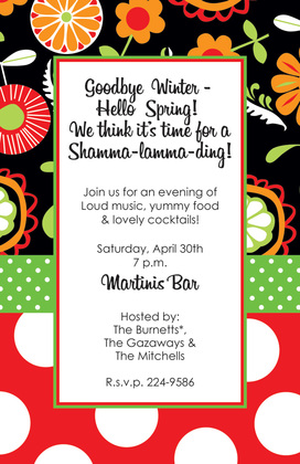 Mixed Abstract Floral Invitations