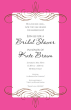 Green Scroll Monogram Bridal Shower Invitations