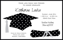 Navy Grad Caps Graduation Invitations