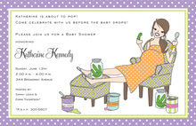 Pretty Woman Pregnant Floral Invitation