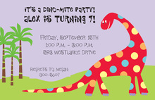 Green Dinosaur Polka Dot Invitations