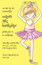 Dance and Twirl Ballerina Girl Birthday Invitations