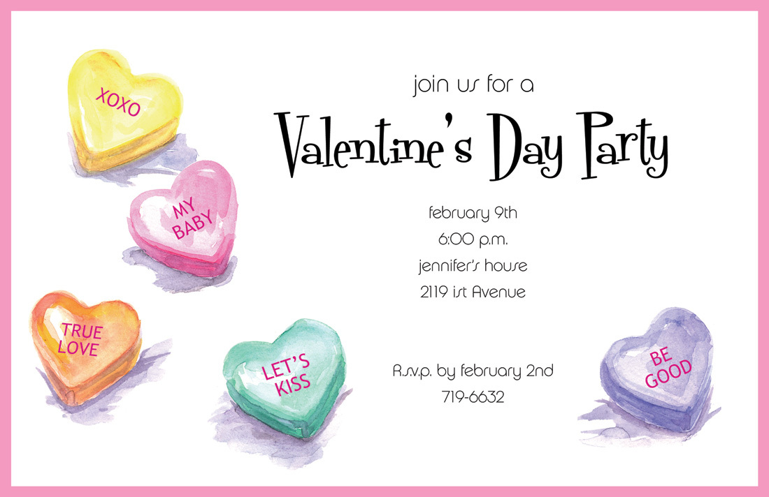 Candy Hearts Invitation