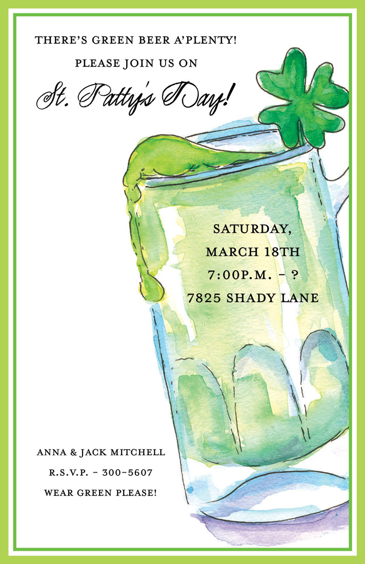 Green Stein Beer Party Invitation