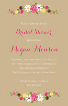 Whimsical Blooming Love Tan Wedding Invitations