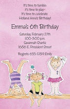 Happy Up Side Down Gymnastic Invitations